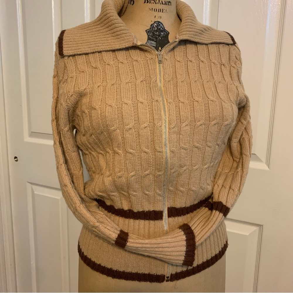Vintage 70s Zip Up Cardigan